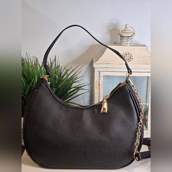 Bebe L.A Emmet Black & Gold Hobo Bag - Picture 4 of 13